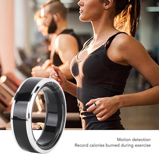 Fitness Smart Ring, Smart Health Ring, Sports Smart Ring Health Tracker for Women & Men, Continuously Records Sleep Quality, Heart Rate, Temperature, Blood Oxygen and Pedometer