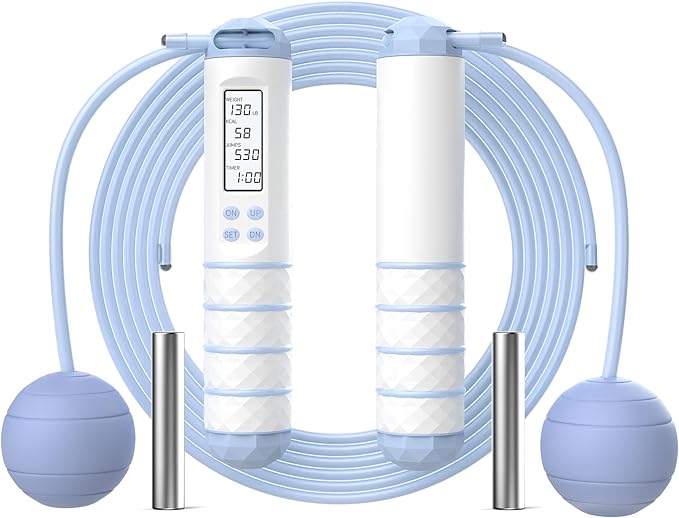 Cordless Weighted Jump Rope with Calorie Counter 9.85ft