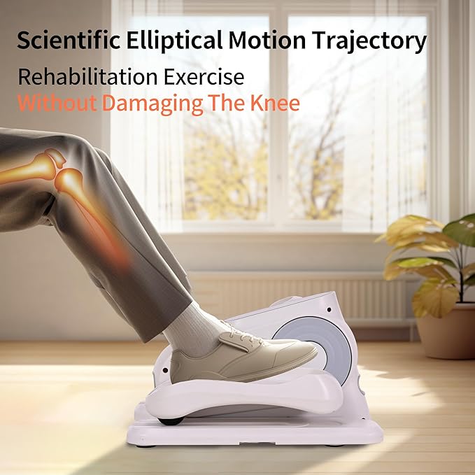 Under Desk Elliptical Machine,Elliptical Leg Exerciser Electric as Seen on TV with 12 Speeds,Suitable for Rehabilitation Exercise for Elderly Leg Exerciser Elliptical Trainer(Remote/LCD)