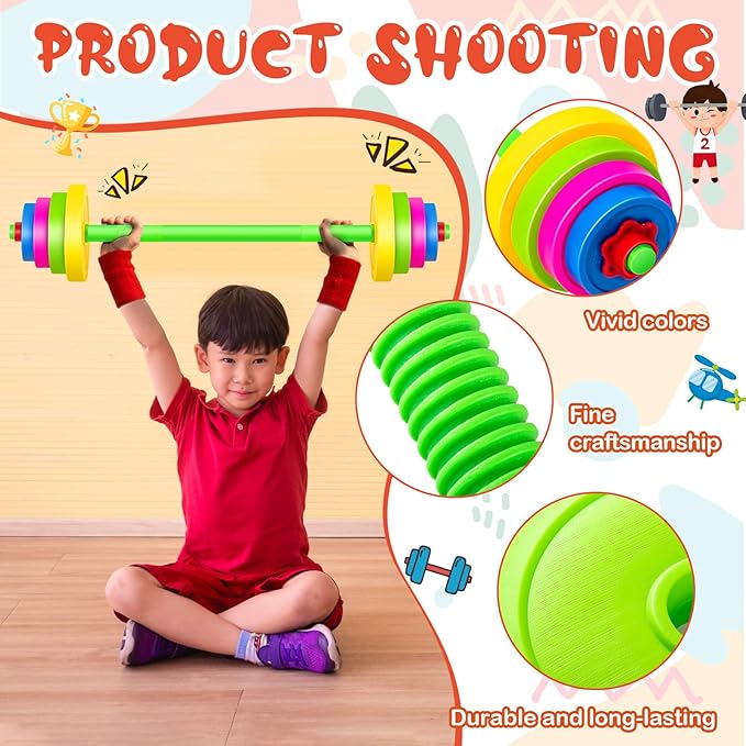 Leyndo 2 Set Kids Barbell Weight Set Workout