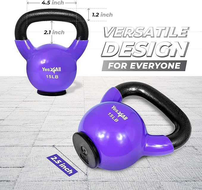 Yes4All Kettlebells Rubber Base (10-65 lbs)
