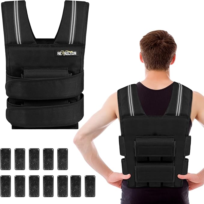 Adjustable Weighted Vest for Men Women with Removable Iron Weights, 24lbs/40lbs Body Weight Vests Adjustable for Running, Training Workout, Jogging, Walking