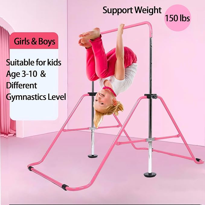 Kids Gymnastics Bar Gymnastic Equipment for Home Adjustable 3-7 Years