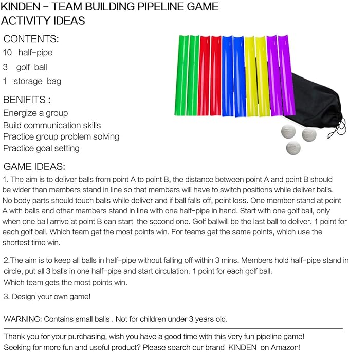 KINDEN Team Building Activities Pipeline Kit Group Games