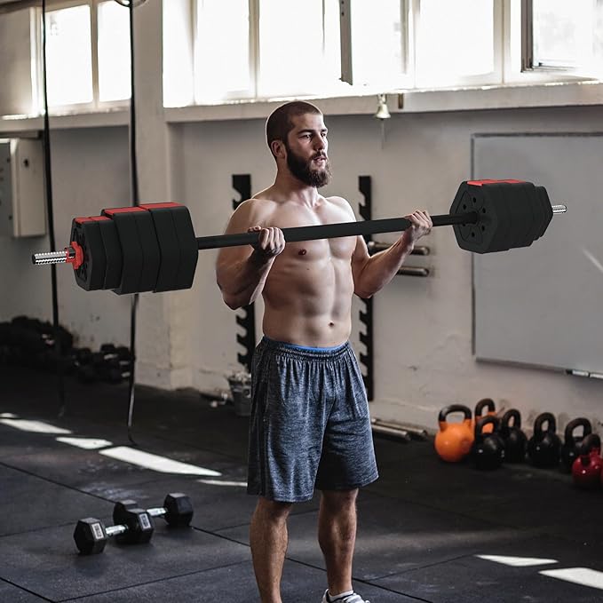 VIVITORY Barbell Weight Set 55/66/88 lb