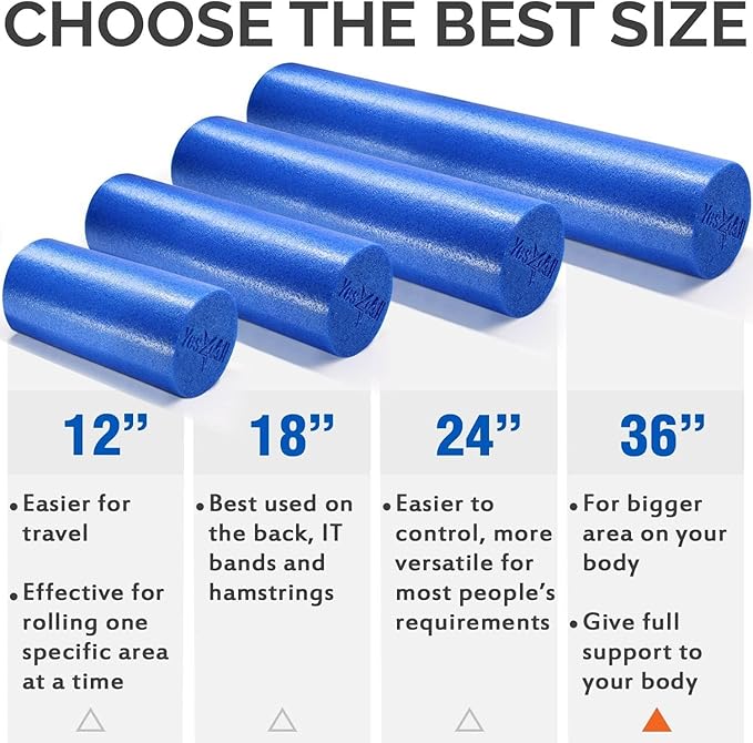 Yes4All Soft-Density Round PE 12/18/ 24/36 inch Foam