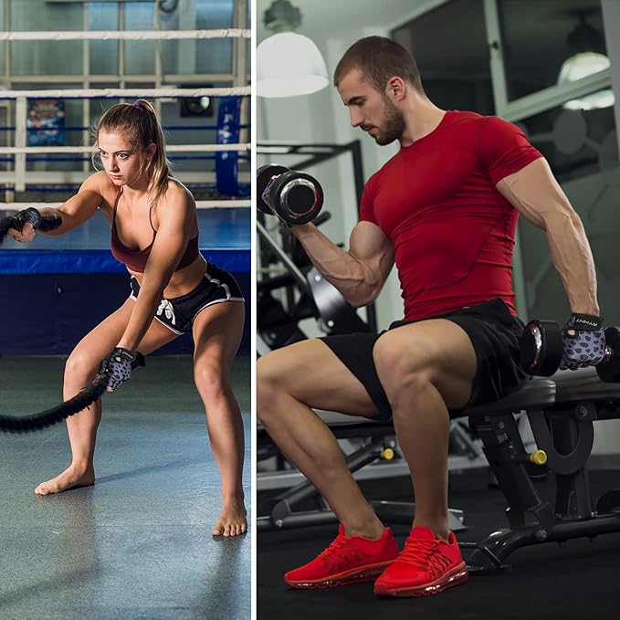 Workout Gloves for Women Men - Weight Lifting Gloves with Full Palm Protection & Extra Grip for Women Gym, Weightlifting, Weight Lift, Rowing, Exercise, Sport, Cycling