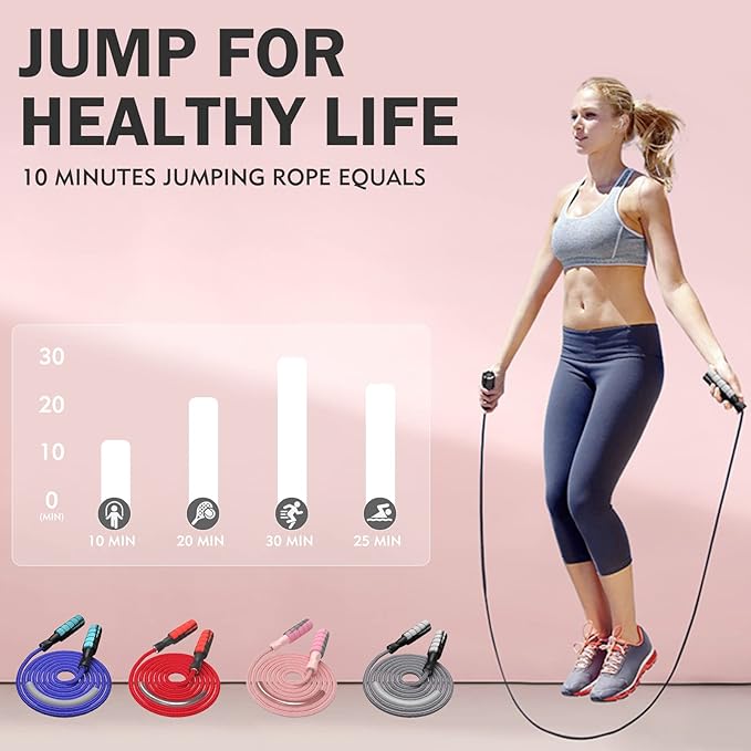 FITMYFAVO Jump Rope Cotton Adjustable Skipping Weighted jumprope