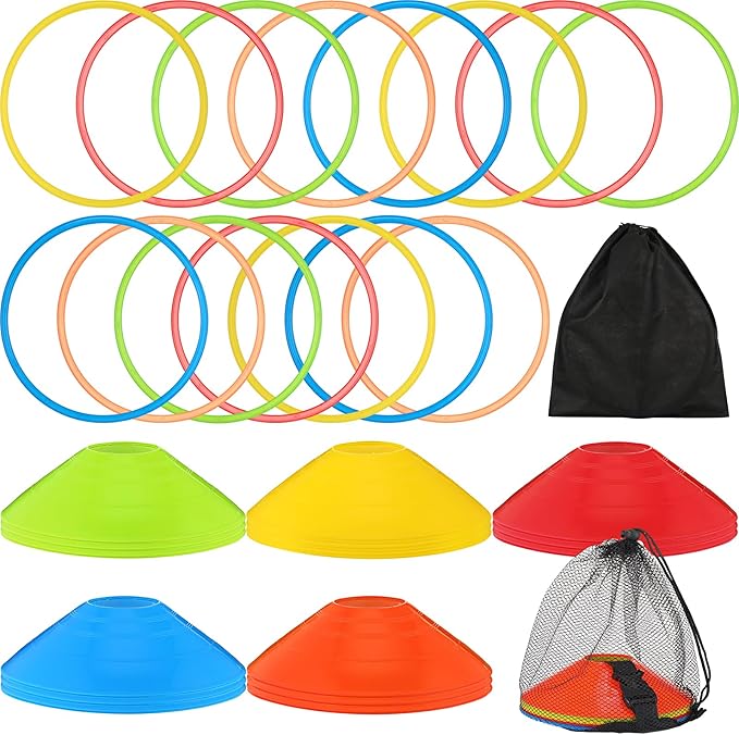 Syhood 30 Pcs Agility Soccer Cones and Speed 15 Pcs 15 Pcs