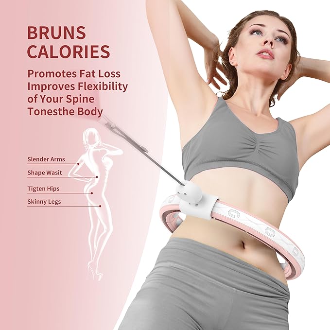 Upgraded Silent Hoop Weighted Workout Hoop for Weight Loss