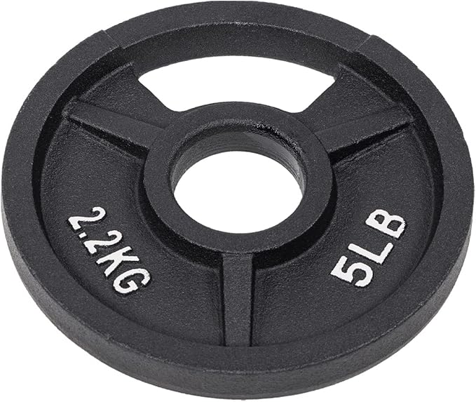 Signature Fitness Cast Iron Plate Weight Plate for Strength Training and Weightlifting, Olympic or Standard