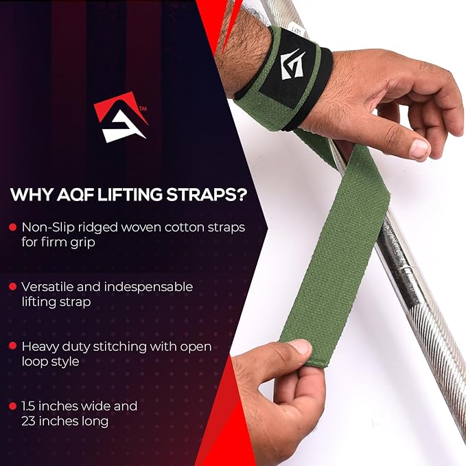 Lifting Wrist Straps for Weightlifting, Powerlifting & Deadlifts – 23” Neoprene Padded Cotton Straps for Strength Training & Gym Workouts - Maximum Grip Support for Men & Women