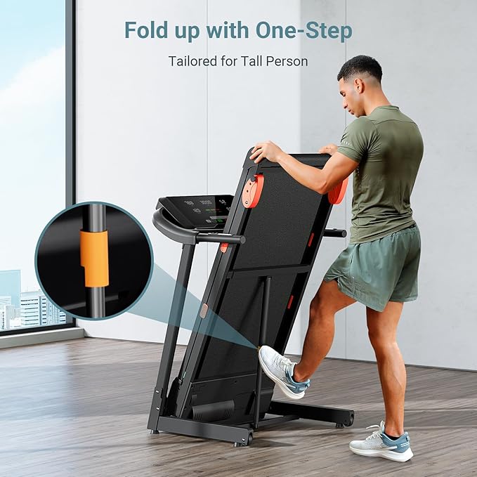 THERUN Incline Treadmill for Running and Walking, 300 lbs Weight Capacity, Wide Belt, 3.0 HP, 18" LED Screen, 2 Layers Shock-Absorbing