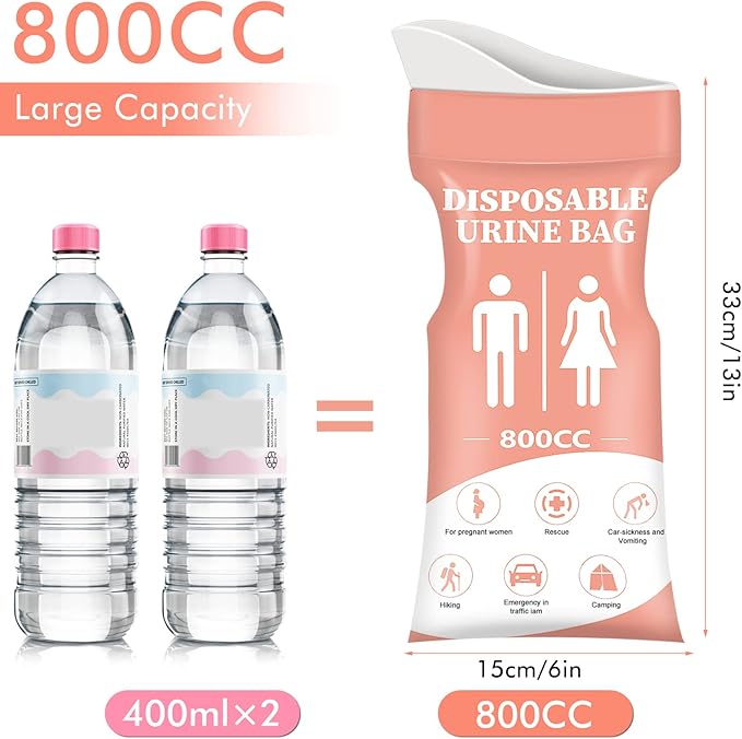 DIBBATU Disposable Urinal Bag 12 PCS 800ML Emergency
