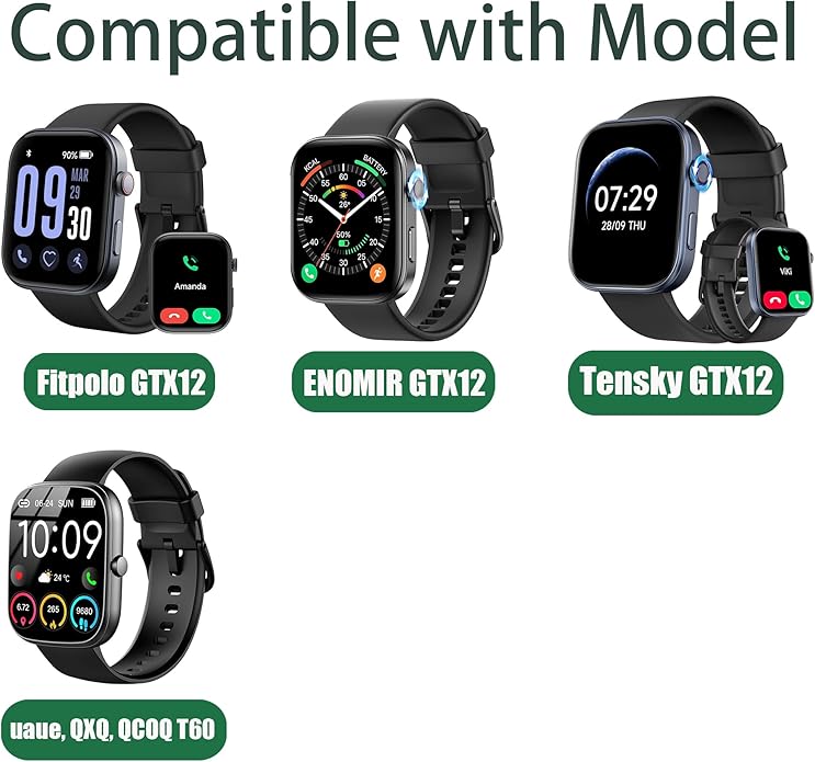 GTX12 Smart Watches Band, Lamshaw 22mm Fabric Elastic Scrunchie Elastic Women Cute Replacement Straps Compatible for Fitpolo GTX12, ENOMIR GTX12, Tensky GTX12, uaue T60, QXQ T60, QCOQ T60 Smart Watches