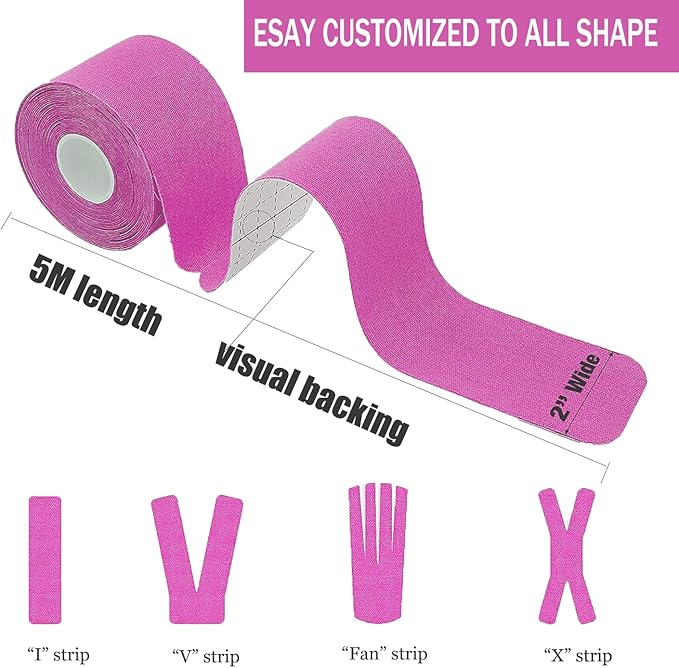 Kinesiology Tape Pro Athletic Sports (3 Rolls,60 Precut Strips) Waterproof Breathable Latex Free Tape for Ankle Wrists Knees Elastic Running Tennis Swimming Sports Activities Tapes(Flesh Color)