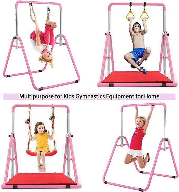 Kids Gymnastics Bar Gymnastic Equipment for Home Adjustable 3-7 Years