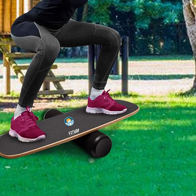 Fitlaya Fitness Balance Board Trainer Wooden Training Equipment for Fitness Workout, Hockey, Skateboarding, Surfing and Snowboarding