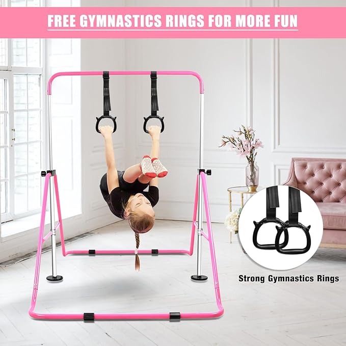 Gymnastics Bar for Home Expandable Adjustable Height Gymnastic