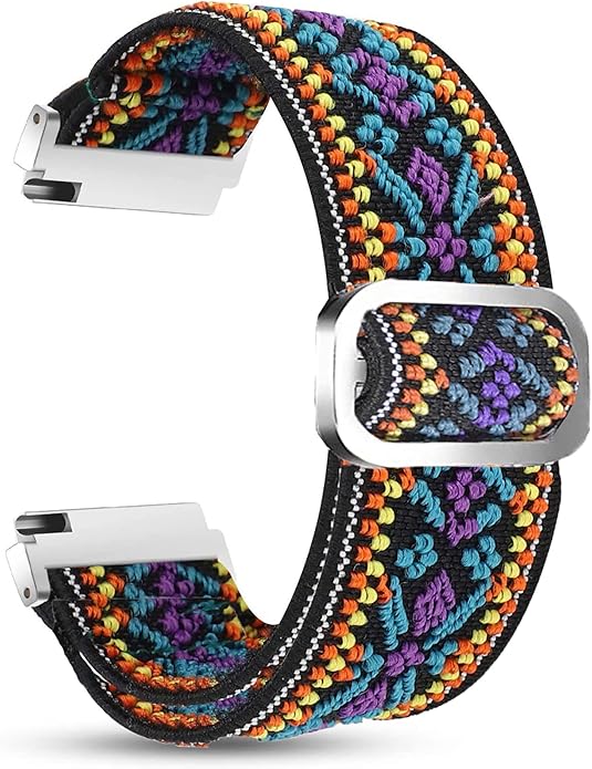 Compatible for FITVII Fitness Tracker Bands, 18mm, 20mm, 22mm Stretch Elastics Nylon Adjustable Replacement Strap Accessories