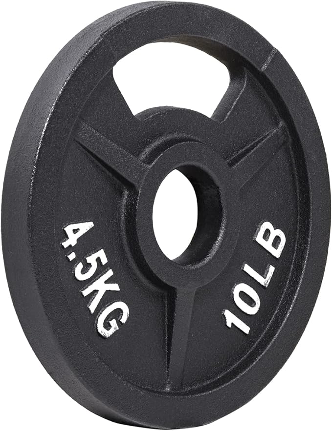 Signature Fitness Cast Iron Plate Weight Plate for Strength Training and Weightlifting, Olympic or Standard