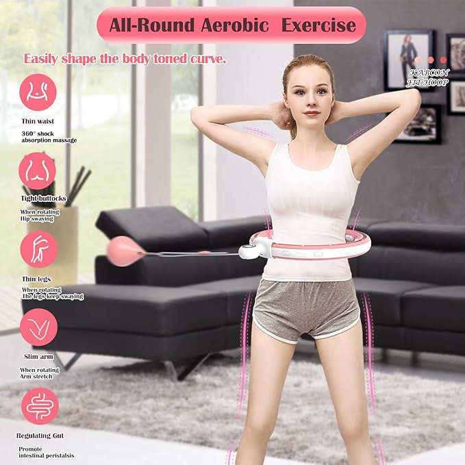 Silent Infinity Weighted Exercise Hoop with Counter Loss,16 Knots 2 in 1,with Weight