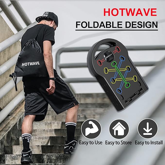 HOTWAVE Push Up Board Fitness 20 in 1 Push