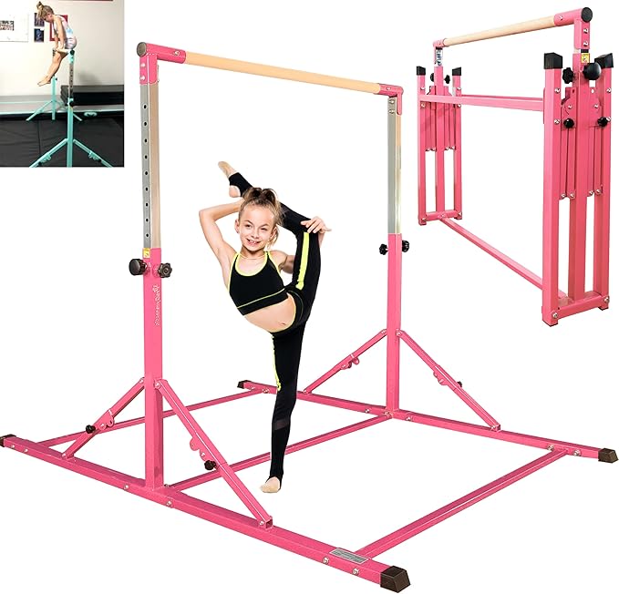 PreGymnastic Foldable Gymnastics Bar 6FT Gymnastic 3-18, Weight 500 LB,