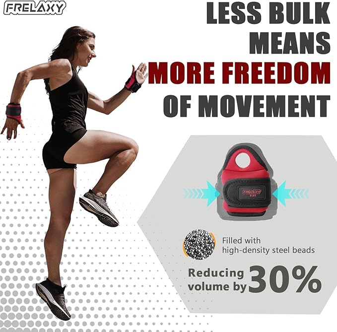Frelaxy Wrist Weights with Thumb Loops Lock for Men Women 1lb*2 2lbs*2 3lbs*2 Ankle Weights Weighted Gloves for Running Strength Training Yoga Walking Exercises