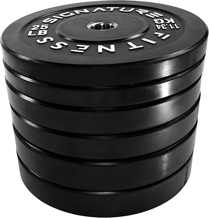 Signature Fitness 2" Olympic Bumper Plate Weight Plates 7FT Olympic