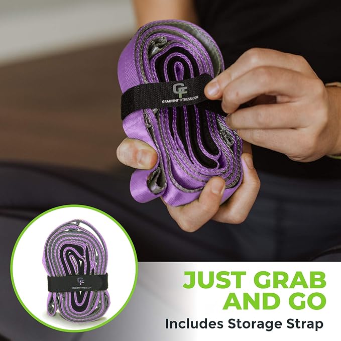 Gradient Fitness Stretching Strap for Physical Therapy 12 Multi-Loop 1.5" W 8' L,