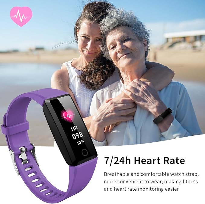 Fitness Tracker with 24 Hour Heart Rate Monitoring Sleep Monitoring Fitness Watch with Pedometer IP68 Waterproof Smart Bracelet with Step Tracker for Women Men