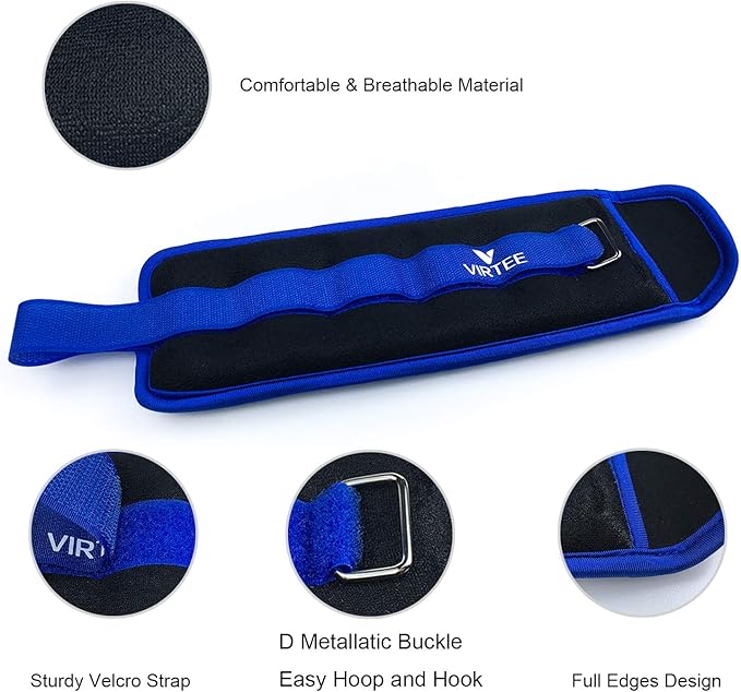 Ankle/Wrist Weights for Women, Men, Kids - Arm Leg Weights Set with Adjustable Strap - Running, Jogging, Gymnastic, Physical Therapy, Fitness - Choice of 1 lb 2 lbs 3 lbs 4 lbs 6 lbs 8 lbs 10 lbs