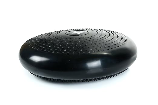 Cando-30-1870 CanDo Inflatable Balance Disc for Balance Training, Proprioception, Strengthening Lower Extremities, Posture, Back Pain, Stress Relief, Restlessness and Anxiety. Black, 14” Diameter