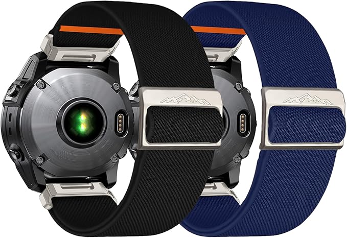 22mm Nylon Stretchy Band for Garmin Fenix 6 Pro/6/7/7 Pro/5/5 Plus Band, Soft Smartwatch Band for Forerunner 935/945/955,for Instinct/2/Approach S60/S70-47mm, Descent G1/Epix 2/Epix Pro 47mm