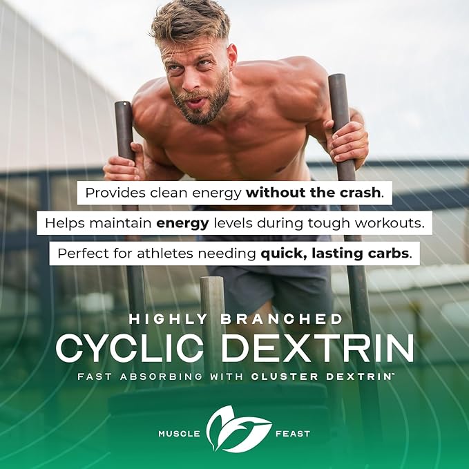 Muscle Feast Highly Branched Cyclic Dextrin Premium Pre-Workout or Post-Workout Supplement, Unflavored, 5lbs