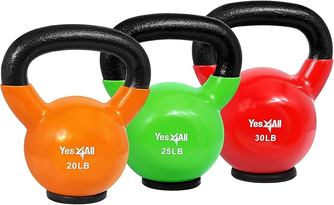 Yes4All Kettlebells Rubber Base (10-65 lbs)