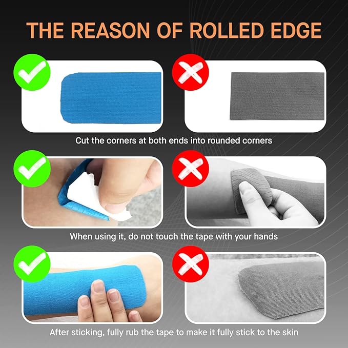 OK TAPE Regular Kinesiology Tape (4 Pack), Original Cotton Athletic Tape for Support Muscle Joint Knee, Sports Waterproof Tape Uncut Strips Latex Free, Hypoallergenic, 2in×16.4ft - 4 Colors