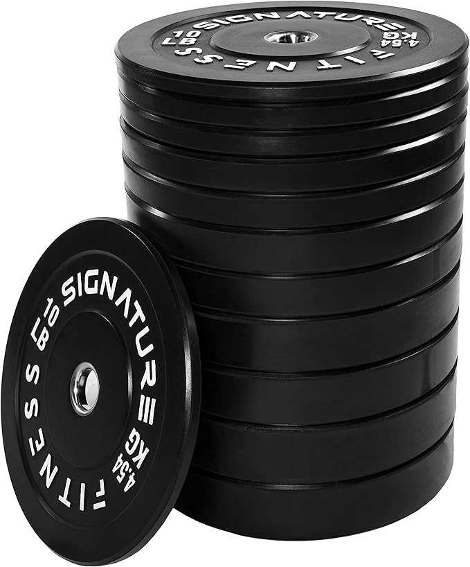 Signature Fitness 2" Olympic Bumper Plate Weight Plates 7FT Olympic