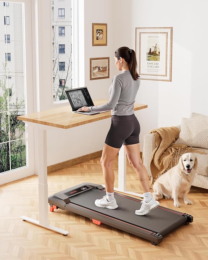 Walking Pad Treadmill, WalkDate Incline Walking Pad Under Desk Treadmills 330 Lbs Capacity, 2.5HP Low Noise Portable Running Machine for Home and Office, with LED Display, Remote Control