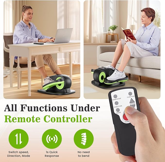 Under Desk Elliptical Machine, Ellipse Exerciser as Seen on TV for Seniors with Remote Control & 12 Adjustable Speeds, Elliptical Machine for Home