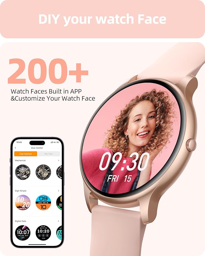 Parsonver Fitness Tracker Bundle with Round Smart Watch, 2-Pack