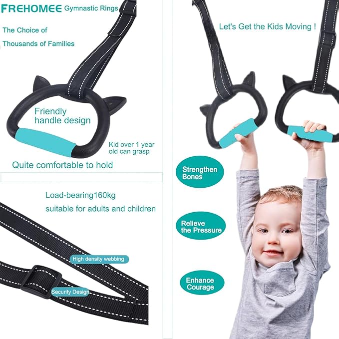 Professional Gymnastic Rings 440lbs/1600lbs,Home Fitness