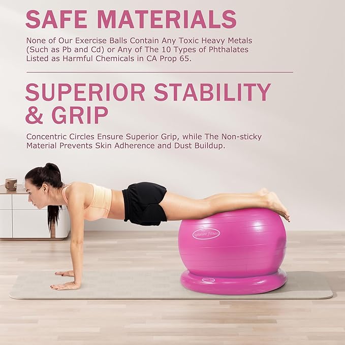 Anti-Burst and Slip Resistant Exercise Ball Yoga Ball 2,000-Pound Capacity,