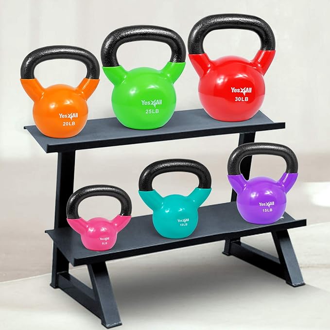 Yes4All Combo Kettlebells Vinyl Coated Weight Sets Great