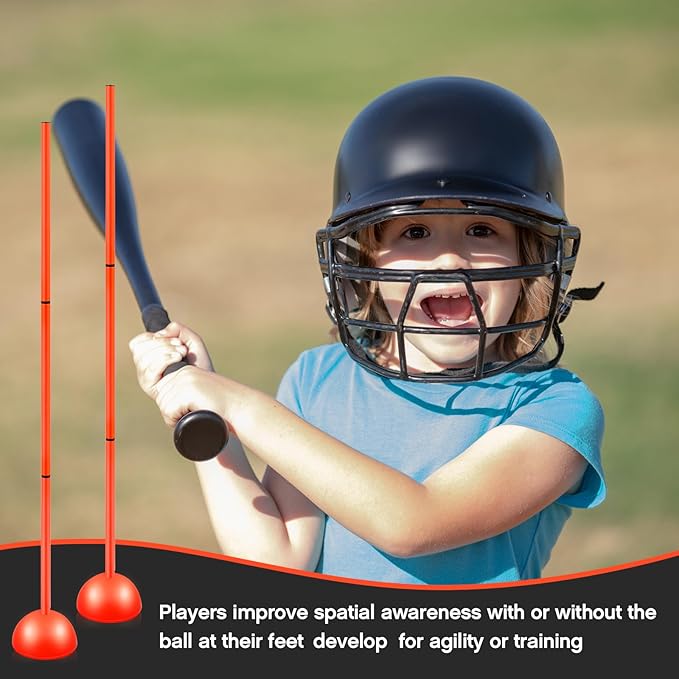 Jenaai 6 Sets Agility Poles with Base Coaching