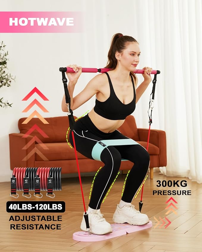 HOTWAVE Portable Exercise Equipment with 16 Gym Accessories.20 1 Push
