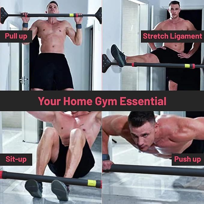 Pull Up Bar for Doorway With Wrist Wrap 28.35" to 36.2" Adjustable 880 lbs