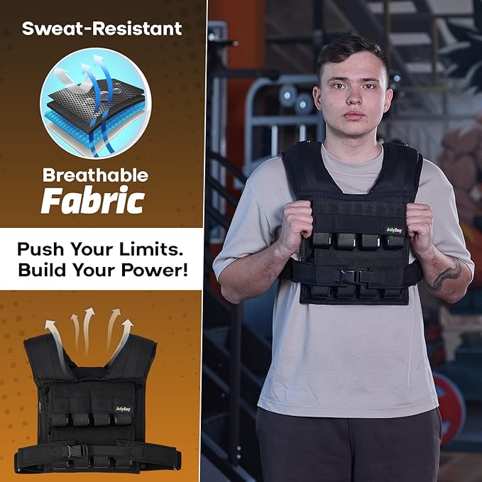 Adjustable Weighted Vest for Men β 20 LBS | 35 LBS Compact Fitness Vest with Durable Oxford Cloth, Ideal for Running, Cardio, CrossFit, Gym, Core Balance, Posture Support, and Strength Training