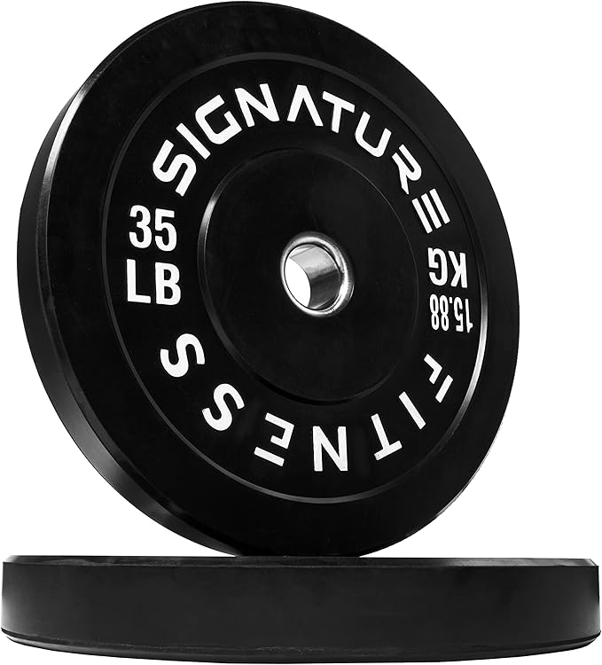 Signature Fitness 2" Olympic Bumper Plate Weight Plates 7FT Olympic